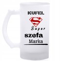 KUFEL SZKLANY SZRONIONY Z WŁASNYM NADRUKIEM NA PREZENT RÓŻNE GRAFIKI 500 ml