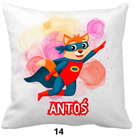 PODUSZKA DLA DZIECKA Z GRAFIKĄ IMIENIEM RÓŻNE WZORY 40x40
