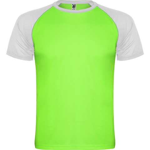 KOSZULKA SPORTOWA KONTRASTOWA ZIELONA FLUO KOSZULKA SPORTOWA KONTRASTOWA ZIELONA FLUO
