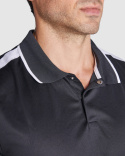 KOSZULKA SPORTOWA POLO BIAŁA Z CZARNYMI WSTAWKAMI