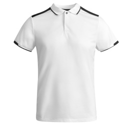 KOSZULKA SPORTOWA POLO BIAŁA Z CZARNYMI WSTAWKAMI