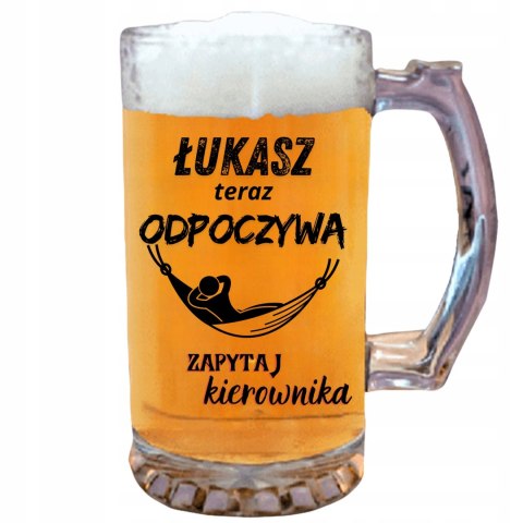 KUFEL SZKLANY Z WŁASNYM NADRUKIEM NA PREZENT RÓŻNE GRAFIKI 500 ml KUFEL SZKLANY Z WŁASNYM NADRUKIEM NA PREZENT RÓŻNE GRAFIKI 500 ml