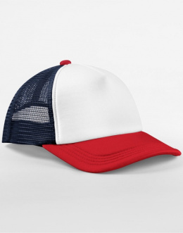 CZAPKA BEECHFIELD RETRO TRUCKER BIAŁO-NIEBIESKO-CZERWONA