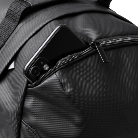 PLECAK ZE SKÓRY Z ODBLASKAMI CZARNY KANSAS