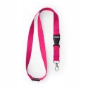 SMYCZ REKLAMOWA Z KARABIŃCZYKIEM KLAMRĄ POLIESTER RÓŻOWA