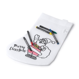 ŚWIĄTECZNA SKARPETA NA PREZENTY DO MALOWANIA Z KREDKAMI