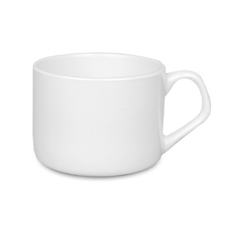 FILIŻANKA CERAMICZNA ZE SPODKIEM I ŁYŻECZKĄ, Z NADRUKIEM 125 ml