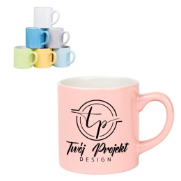 KUBEK KAWOWY LIGHT MINI RÓŻNE KOLORY Z NADRUKIEM LOGO 180 ml