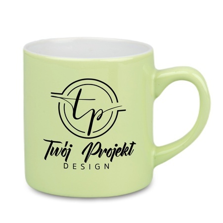 KUBEK KAWOWY LIGHT MINI RÓŻNE KOLORY Z NADRUKIEM LOGO 180 ml