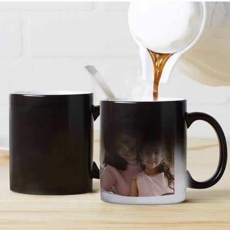 KUBEK LATTE MAGICZNY CZARNY Z WŁASNYM NADRUKIEM 300 ml