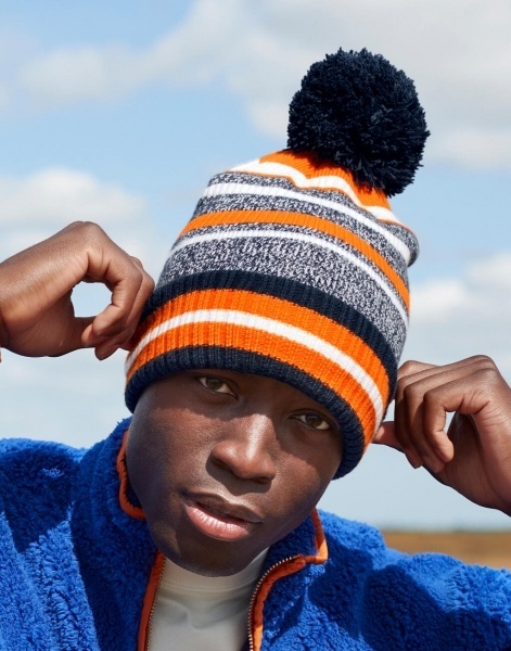 CZAPKA ZIMOWA BEECHFIELD MULTI-SPORT FAN Z POMPONEM SZARA