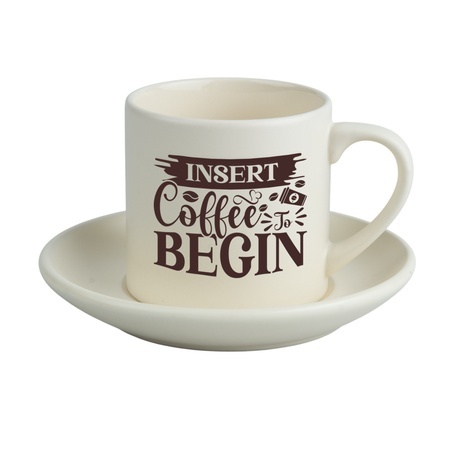 FILIŻANKA ZE SPODKIEM, Z NADRUKIEM, LOGO, RÓŻNE KOLORY 170 ml