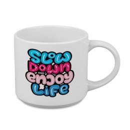 KUBEK KAWOWY STAR BIAŁY Z WŁASNYM NADRUKIEM LOGO 400 ml