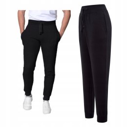 SPODNIE DRESOWE MĘSKIE JOGGER CZARNE BAWEŁNIANE XL